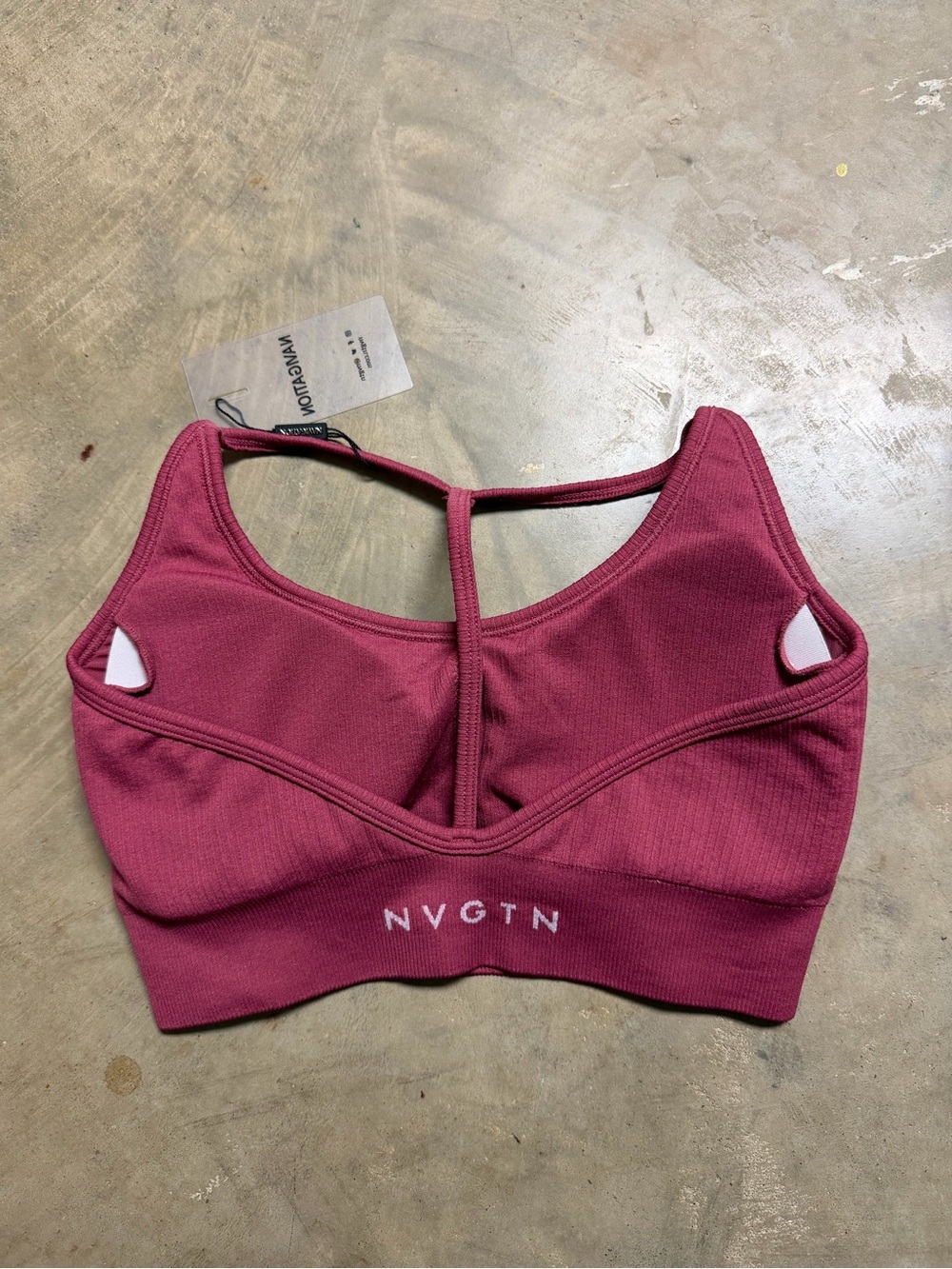 NVGTN Rose Mauve T-Back Seam Detail Sports Bra